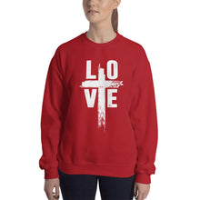 Load image into Gallery viewer, Christian Sweatshirt For Women | Love with Cross T Shirt | Women's Christian Tees | Women T Shirt | Christian T Shirts | Women's Shirts