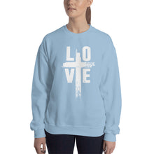 Load image into Gallery viewer, Christian Sweatshirt For Women | Love with Cross T Shirt | Women's Christian Tees | Women T Shirt | Christian T Shirts | Women's Shirts