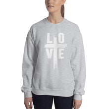 Load image into Gallery viewer, Christian Sweatshirt For Women | Love with Cross T Shirt | Women's Christian Tees | Women T Shirt | Christian T Shirts | Women's Shirts