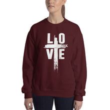 Load image into Gallery viewer, Christian Sweatshirt For Women | Love with Cross T Shirt | Women&#39;s Christian Tees | Women T Shirt | Christian T Shirts | Women&#39;s Shirts