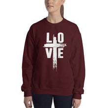 Load image into Gallery viewer, Christian Sweatshirt For Women | Love with Cross T Shirt | Women's Christian Tees | Women T Shirt | Christian T Shirts | Women's Shirts