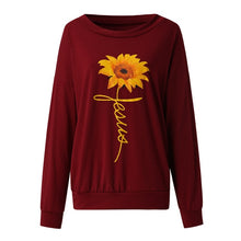 Load image into Gallery viewer, Sunflower Jesus Women Long Sleeve