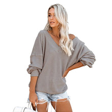 Load image into Gallery viewer, long sleeve v neck top womens