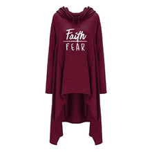 Load image into Gallery viewer, Faith Over Fear Asymmetrical Hoodie