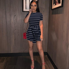 Load image into Gallery viewer, Blue And White Striped Casual Dress | Ladies Royal Blue Dresses