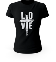 Load image into Gallery viewer, Christian Love T-Shirt with Cross - Christian Shirts for Women - FaithForHearts