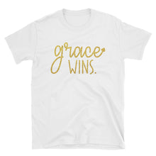 Load image into Gallery viewer, Grace Wins women&#39;s  Christian T-Shirt FaithForHearts