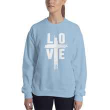 Load image into Gallery viewer, Christian Sweatshirt For Women | Love with Cross T Shirt | Women&#39;s Christian Tees | Women T Shirt | Christian T Shirts | Women&#39;s Shirts