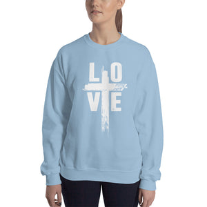 Christian Sweatshirt For Women | Love with Cross T Shirt | Women's Christian Tees | Women T Shirt | Christian T Shirts | Women's Shirts