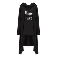 Load image into Gallery viewer, Faith Over Fear Asymmetrical Hoodie