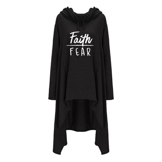 Faith Over Fear Asymmetrical Hoodie
