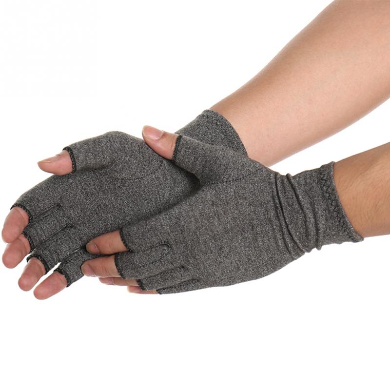 Hot 1 Pair Women Men Cotton Elastic Hand Arthritis Joint Pain Relief Gloves Therapy Open Fingers Compression Gloves