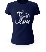 Load image into Gallery viewer, Christian Tees For Women | Im Hooked on Jesus T Shirt | Women&#39;s Christian Tees | Women T Shirt | Christian T Shirts | Women&#39;s Shirts