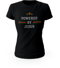 Load image into Gallery viewer, Powered by Jesus - Christian T-shirts for Women - Ladies Top - Funny Shirts Graphic Tees - Shirts for Women - Mothers Day Gift, Faith Hope Love 4 Given